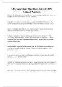 CC exam Study Questions Solved 100&percnt; Correct Answers