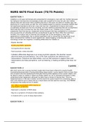 NURS 6670 FINAL EXAM 2 &lpar;75&sol;75 Points&rpar; Graded A