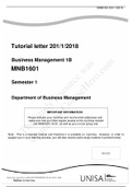 Summary MNB 1601 - Business Management (MNB1601)