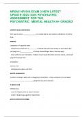 NR548&sol; NR 548 EXAM 2 NEW LATEST UPDATE 2024&sol; 2025 PSYCHIATRIC ASSESSMENT FOR THE PSYCHIATRICMENTAL HEALTH