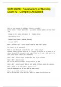NUR 1022C - Foundations of Nursing Exam &num;2 - Complete Answered 