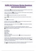 NURS 334 Perfusion Review Questions and Correct Answers