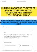 NUR 2989 CAPSTONE PROCTORED  ATI CAPSTONE 2024 ACTUAL QUESTIONS AND VERIFIED SOLUTIONS&sol;A&plus; GRADE