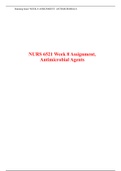 NURS 6521 Week 8 Assignment&comma; Antimicrobial Agents