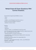 Rehab Exam &num;2 Exam Questions With Correct Answers&period;