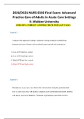 2020/2021 NURS 6560 Final Exam: Advanced Practice Care of Adults in Acute Care Settings II: Walden University (FOR 100% CORRECT ANSWER CHECK THE LAST PAGE)