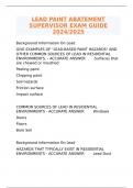 LEAD PAINT ABATEMENT SUPERVISOR EXAM GUIDE 2024&sol;2025