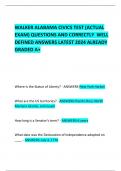 WALKER ALABAMA CIVICS TEST &lpar;ACTUAL EXAM&rpar; QUESTIONS AND CORRECTLY  WELL DEFINED ANSWERS LATEST 2024 ALREADY GRADED A&plus;     