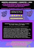 HRM3701 Assignment 1 Semester 2 Memorandum and Guidelines Due 26 August 2024