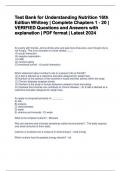 Test Bank for Understanding Nutrition 16th Edition Whitney &vert; Complete Chapters 1 - 20 &vert; VERIFIED Questions and Answers with explanation &vert; PDF format &vert; Latest 2024