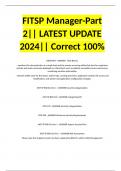 FITSP Manager-Part 2&vert;&vert; LATEST UPDATE 2024&vert;&vert; Correct 100&percnt;