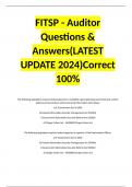 FITSP - Auditor Questions & Answers&lpar;LATEST UPDATE 2024&rpar;Correct 100&percnt;