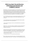 HESI Case Study Thyroid Disorders UPDATED Exam Questions and  CORRECT Answers