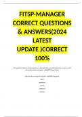FITSP-MANAGER CORRECT QUESTIONS & ANSWERS&lpar;2024 LATEST UPDATE &rpar;CORRECT 100&percnt;