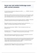 texas sae real estate brokerage exam with correct answers