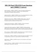 MIS 320 Final UPDATED Exam Questions  and CORRECT Answers
