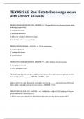 TEXAS SAE Real Estate Brokerage exam with correct answers