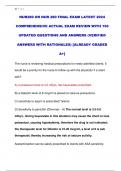 NUR280 OR NUR 280 FINAL EXAM LATEST 2024  COMPREHENSIVE ACTUAL EXAM REVIEW WITH 150  UPDATED QUESTIONS AND ANSWERS &lpar;VERIFIED  ANSWERS WITH RATIONALES&rpar; &lbrack;ALREADY GRADED  A&plus;&rsqb;