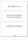 WGU D535 - EDUC 4774 Student Teaching II in Secondary Education - Complete OA Review 2024&period;