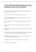 Texas SAE Real Estate Brokerage exam questions with correct answers&period;