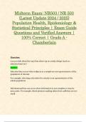 Midterm Exam&colon; NR503 &sol; NR 503 &lpar;Latest Update 2024 &sol; 2025&rpar; Population Health&comma; Epidemiology & Statistical Principles &vert; Exam Guide Questions and Verified Answers &vert; 100&percnt; Correct &vert; Grade A - Chamberlain