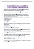 Medical Office Procedures Study Questions and Correct Answers