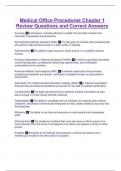 Medical Office Procedures Chapter 1 Review Questions and Correct Answers