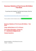 Business Statistics A First Course 6th Edition - Test Bank.GRADED A