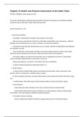 NURSING 308 FUND&lowbar;NCLEX&lowbar;UNIT&lowbar;V&lowbar;Chapter&lowbar;25&lowbar;Health&lowbar;and&lowbar;Physical&lowbar;Assessment&lowbar;of&lowbar;the&lowbar;Adult&lowbar;Client