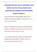 RASMUSSEN NUR 2092 HEALTH ASSESSMENT EXAM  NEWEST 2024-2025 ACTUAL EXAM WITH 200  QUESTIONS AND ANSWERS &lpar;VERIFIED ANSWERS&rpar; ALREADY GRADED A&plus;
