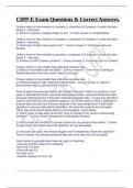 CIPP-E Exam Questions & Correct Answers&period;