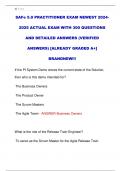 SAFe 5&period;0 PRACTITIONER EXAM NEWEST 2024- 2025 ACTUAL EXAM WITH 300 QUESTIONS  AND DETAILED ANSWERS &lpar;VERIFIED  ANSWERS&rpar; &lbrack;ALREADY GRADED A&plus;&rsqb; BRANDNEW&excl;&excl;&excl;