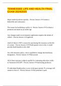 TENNESSEE LIFE AND HEALTH FINAL EXAM 2024&sol;2025