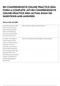 RN COMPREHENSIVE ONLINE PRACTICE 2024 FORM A COMPLETE &sol;ATI RN COMPREHENSIVE ONLINE PRACTICE 2024 ACTUAL EXAM 150 QUESTIONS AND ANSWERS