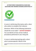 ATI PROCTORED FUNDAMENTALS EXAM 2024  QUESTIONS AND ANSWERS NURSING EXAM RATED A&plus; 