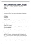Hematology Med Surg Latest Test Bank graded A&plus;