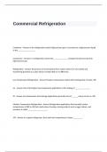 Commercial Refrigeration Exam Questions and Answers