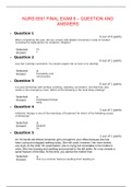 NURS 6551 FINAL EXAM 6 – QUESTION AND ANSWERS(Graded A+) LATEST UPDATE