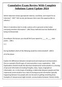 Cumulative Exam Review With Complete Solutions Latest Update 2024