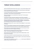 THREAT INTELLIGENCE WITH CORRECT ANSWERS 2024