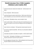 World Literature Test 1 With Complete Solutions Latest Update 2024