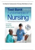 Test Bank Guide For Fundamentals Of Nursing &colon; The Art And Science Of Person-Centered Care Tenth &comma; North American Edition By Carol R&period; Taylor&comma; Pamela B Lynn & Jennifer L Bartlett ALL Chapters With Complete Answers & Explanation In Every Question