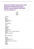 Advanced Health Assessment and Diagnostic Reasoning Fourth Edition Latest Update 2024&sol;2025 version Grade A&plus;