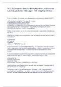 NC Life Insurance Practice Exam Questions and Answers  Latest &semi;Updated on 15th August with complete solution&period;