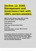 Section 12 D282 Management and Governance test with 100- correct answers