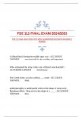 FSE 112 FINAL EXAM 2024&sol;2025 WITH GUARANTEED ACCURATE ANSWERS &vert;VERIFIED