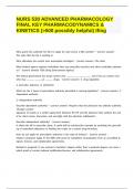 NURS 530 ADVANCED PHARMACOLOGY FINAL KEY PHARMACODYNAMICS & KINETICS &lpar;>500 possibly helpful&rpar; tfing