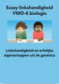 VWO werkstuk linkshandigheid geslaagd voor VWO-6 biologie 