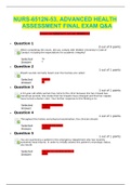NURS-6512N-53, ADVANCED HEALTH ASSESSMENT FINAL EXAM Question &Answers.   Answers are highlighted in red color (GRADED A+)