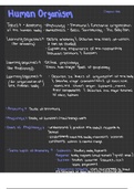 Chapter One Notes &lpar;"The Human Organism"&rpar;